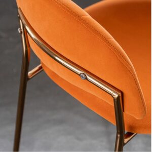 chaise scandinave velours pieds dorés