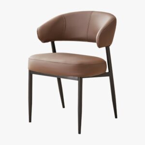 chaise moderne confortable en similicuir marron