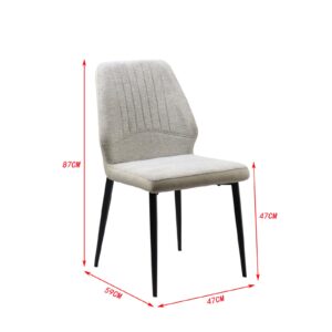 chaise moderne confortable en tissu pieds métal