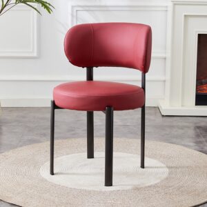 chaise moderne rouge en simili cuir